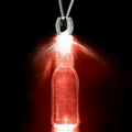 Light Up Necklace - Acrylic Round Faced Bottle Pendant - Red